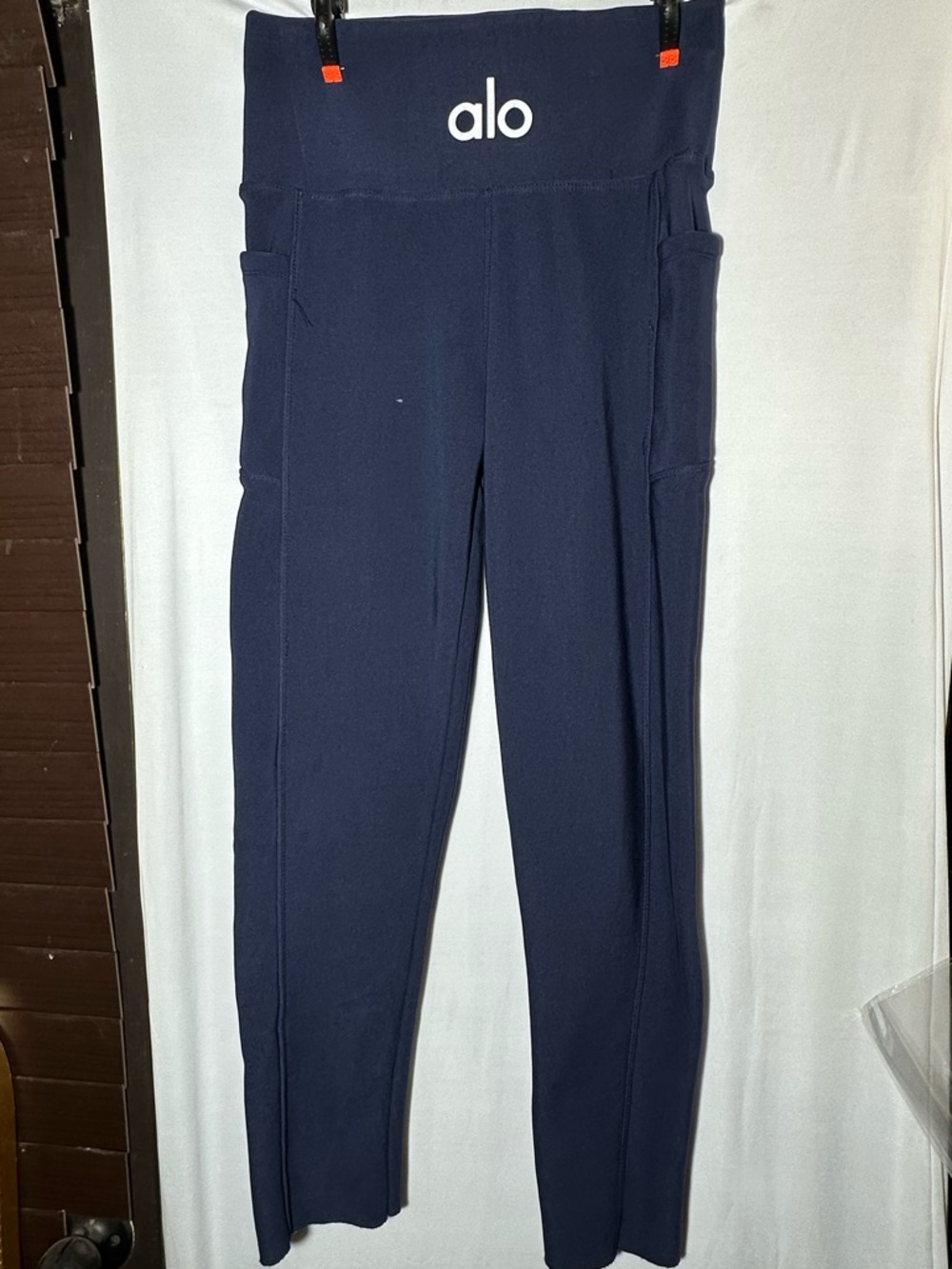 ALO Yoga S/M Navy High-Rise Leggings w/ Side Pockets yoga workout - Picture 4 of 4